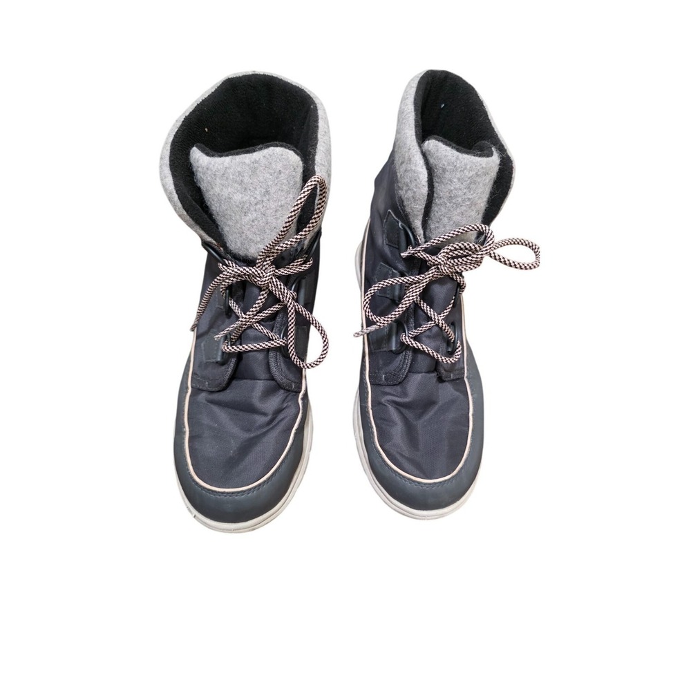 Sorel Women's Waterproof Winter Boots Mid-Calf Lace-Up Gray & White Size 10